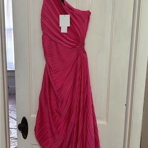 VICI Asymmetrical one shoulder hot pink dress